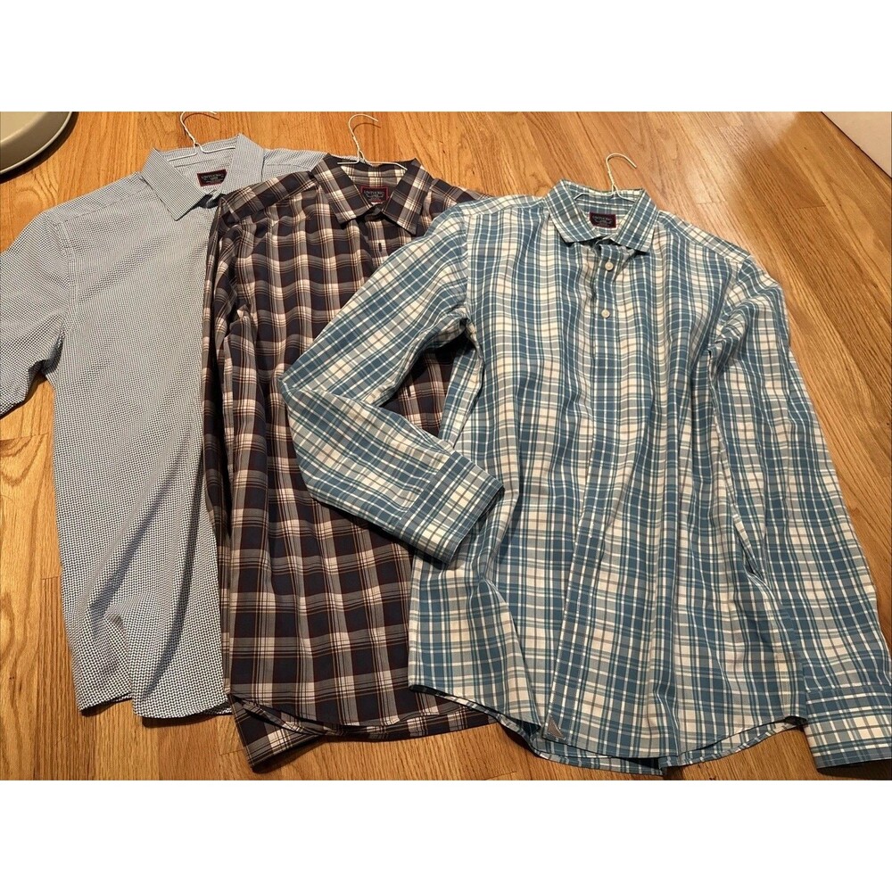 Untuckit Long & Short Sleeve Blue Button Down Shirts Lot of 3 Size Large